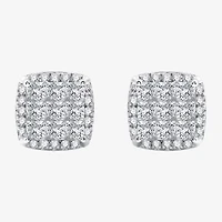 (H-I / Si2-I1) 2 CT. T.W. Lab Grown White Diamond 10K White Gold 10.6mm Stud Earrings