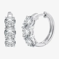 (H-I / Si2-I1) Womens 5 CT. T.W. Lab Grown White Diamond 14K White Gold 18.9mm Hoop Earrings