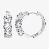 (H-I / Si2-I1) Womens 5 CT. T.W. Lab Grown White Diamond 14K White Gold 18.9mm Hoop Earrings