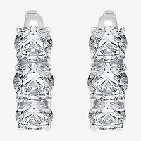 (H-I / Si2-I1) Womens 5 CT. T.W. Lab Grown White Diamond 14K White Gold 18.9mm Hoop Earrings