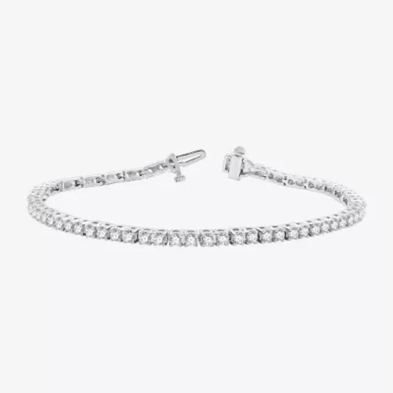 (H-I / Si2-I1) 3 CT. T.W. Lab Grown White Diamond 10K or 14K Yellow Gold Tennis Bracelet