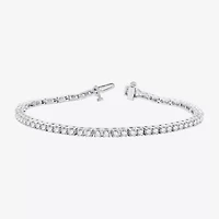 (H-I / Si2-I1) 3 CT. T.W. Lab Grown White Diamond 10K or 14K Yellow Gold Tennis Bracelet