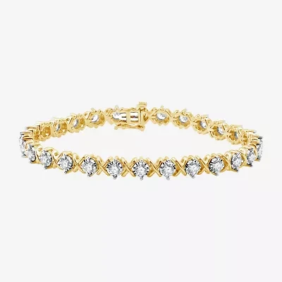 H-I / Si2-I1) Womens 4 CT. T.W. Lab Grown White Diamond 10K Gold 7.5 Inch Tennis Bracelet