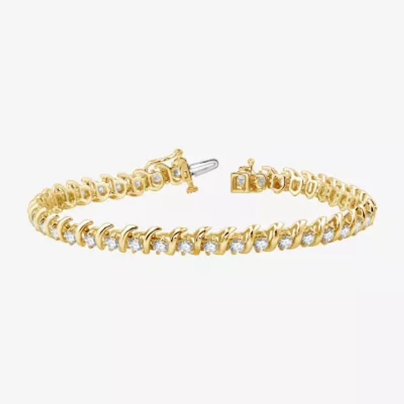 (H-I / Si2-I1) Womens 4 CT. T.W. Lab Grown White Diamond 10K Gold 7.5 Inch Tennis Bracelet