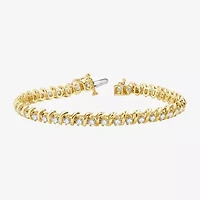 (H-I / Si2-I1) Womens 4 CT. T.W. Lab Grown White Diamond 10K Gold 7.5 Inch Tennis Bracelet