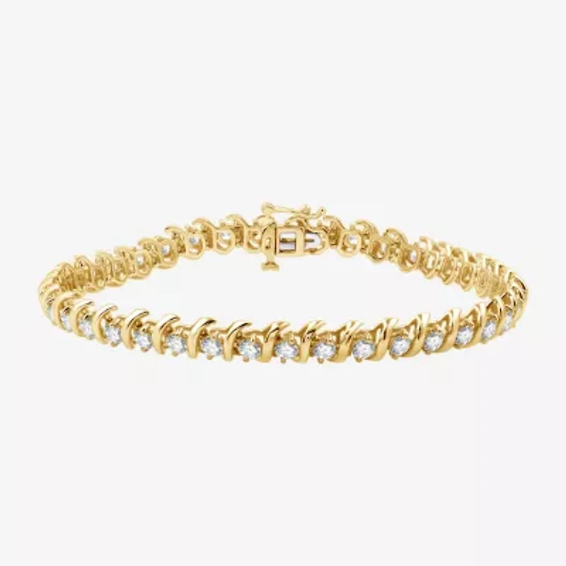 (H-I / Si2-I1) Womens 4 CT. T.W. Lab Grown White Diamond 10K Gold 7.5 Inch Tennis Bracelet