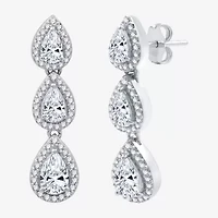 G-H / Si2-I1) Womens CT. T.W. Lab Grown White Diamond 10K White Gold Pear Drop Earrings