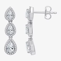 G-H / Si2-I1) Womens CT. T.W. Lab Grown White Diamond 10K White Gold Pear Drop Earrings