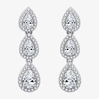 G-H / Si2-I1) Womens CT. T.W. Lab Grown White Diamond 10K White Gold Pear Drop Earrings