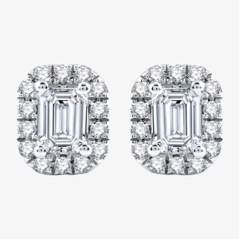 Ever Star (H-I / Si2-I1) 1 CT. T.W. Lab Grown White Diamond 10K White Gold Stud Earrings