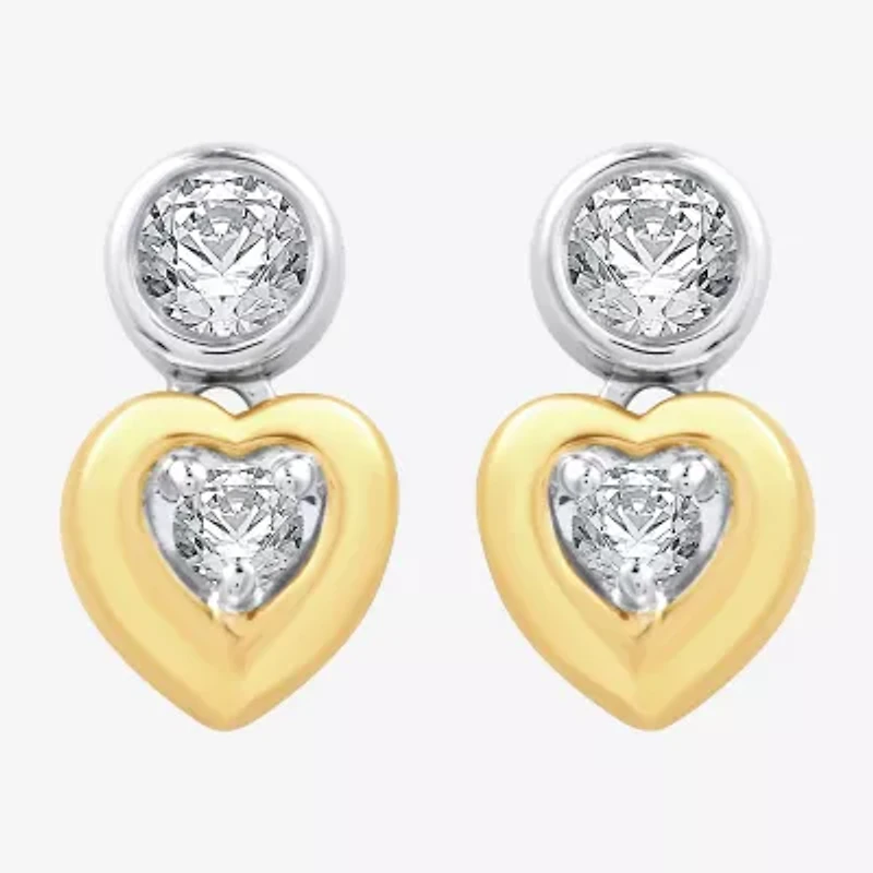 Ever Star (G / SI1-SI2) 1/4 CT.T.W. Lab-Grown Diamond 14K Gold Over SIlver Round Stud Earrings