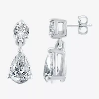 Ever Star (H-I / Si2-I1) Womens 1 CT. T.W. Lab Grown White Diamond 10K White Gold Pear Drop Earrings
