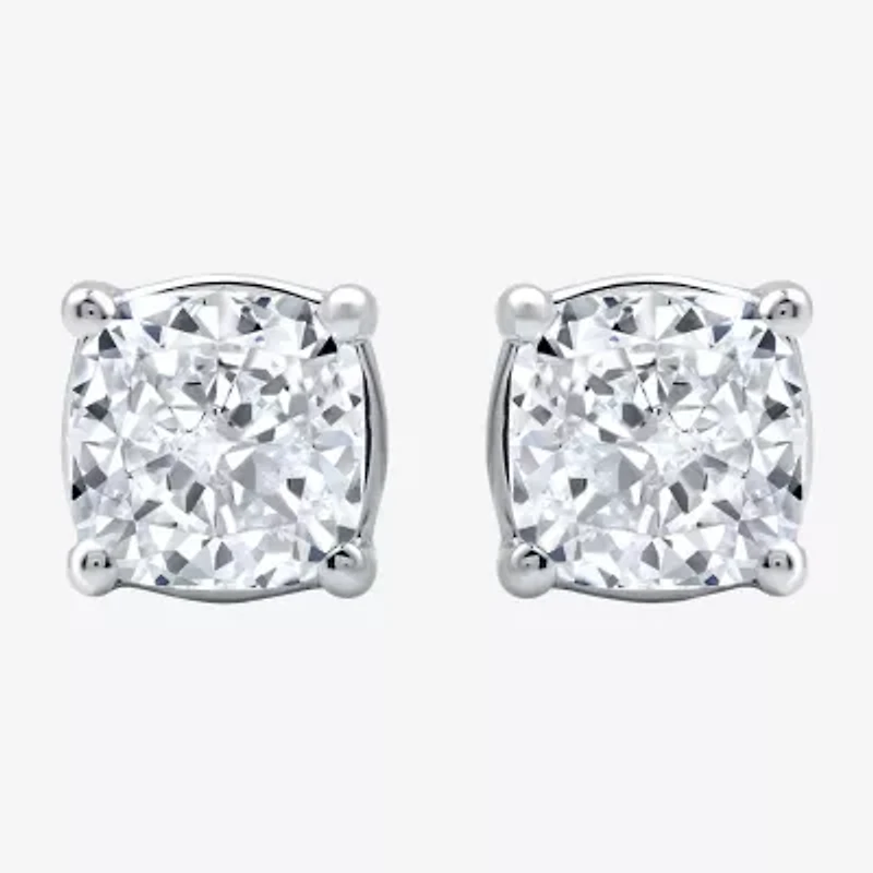 Ever Star (G / Vs2) 2 CT. T.W. Lab Grown White Diamond 14K White Gold Cushion Stud Earrings