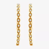 Womens 1/10 CT. T.W. Lab Grown White Diamond 14K Gold Over Silver Sterling Silver 22mm Hoop Earrings