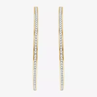 Womens 2 CT. T.W. Lab Grown White Diamond Sterling Silver 51.3mm Hoop Earrings