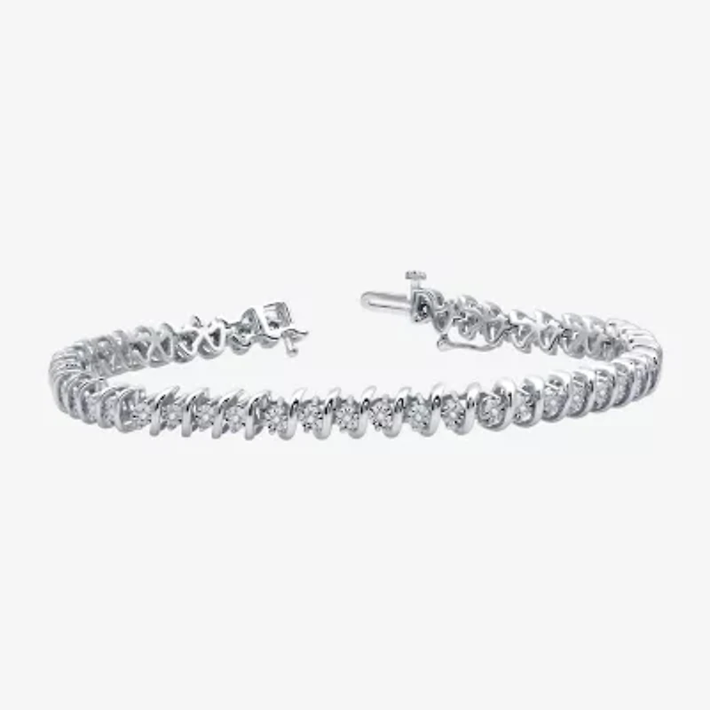 Womens 1/4 CT. T.W. Lab Grown White Diamond Sterling Silver 7.5 Inch Tennis Bracelet