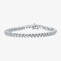 Womens 1 1/ CT. T.W. Lab Grown White Diamond Sterling Silver 7.5 Inch Tennis Bracelet