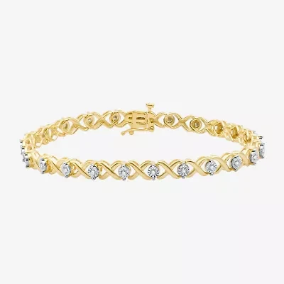 Womens 1/2 CT. T.W. Lab Grown White Diamond 14K Gold Over Silver Sterling Silver 7.5 Inch Tennis Bracelet