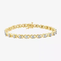 Womens 1/2 CT. T.W. Lab Grown White Diamond 14K Gold Over Silver Sterling Silver 7.5 Inch Tennis Bracelet