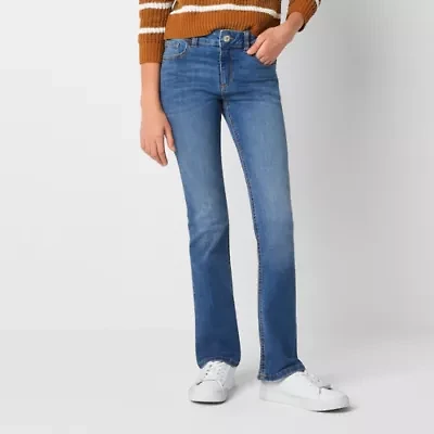 Thereabouts Little & Big Kid Girls Adjustable Waist Stretch Fabric Superflex Mid Rise Regular Fit Bootcut Jean