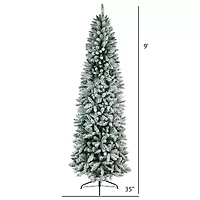 Nearly Natural Slim Faux Flocked Fir Christmas Tree