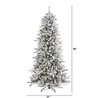 Nearly Natural Livingston Faux Flocked Fir Christmas Tree