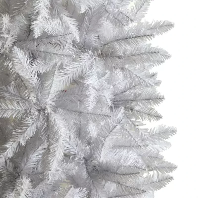 Nearly Natural Slim White Faux Fir Christmas Tree