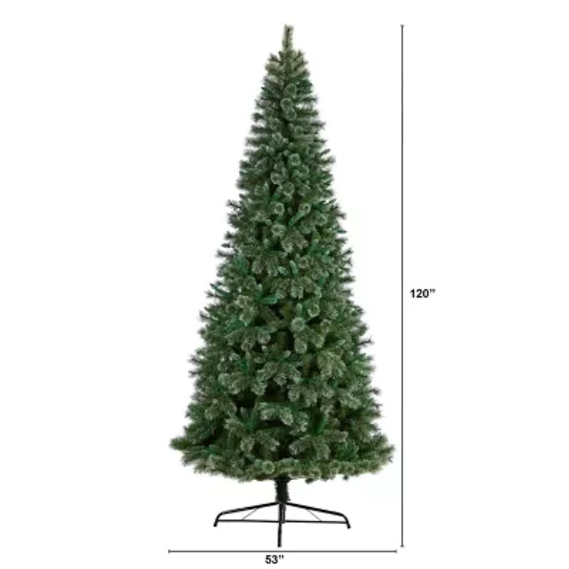 Nearly Natural Slim Snow Tip Faux Pine Christmas Tree
