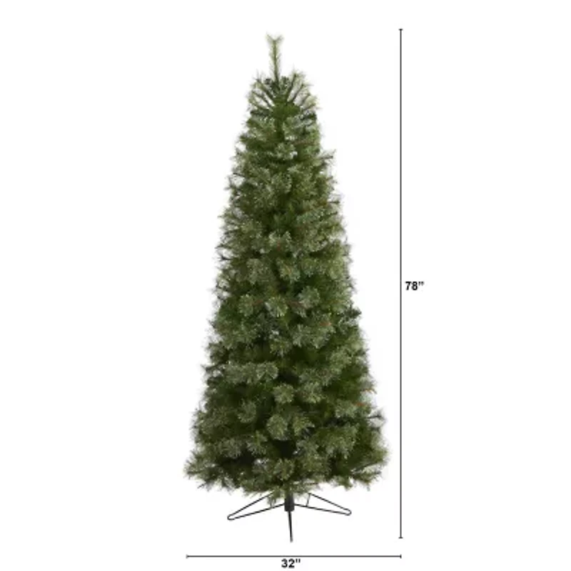 Nearly Natural Cashmere Slim Faux 6 1/2 Foot Pine Christmas Tree