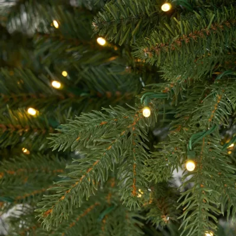 Nearly Natural Faux Slim 12 Foot Pre-Lit Pine Christmas Tree