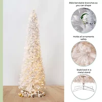 Nearly Natural Slim Faux 12 Foot Pre-Lit Fir Christmas Tree