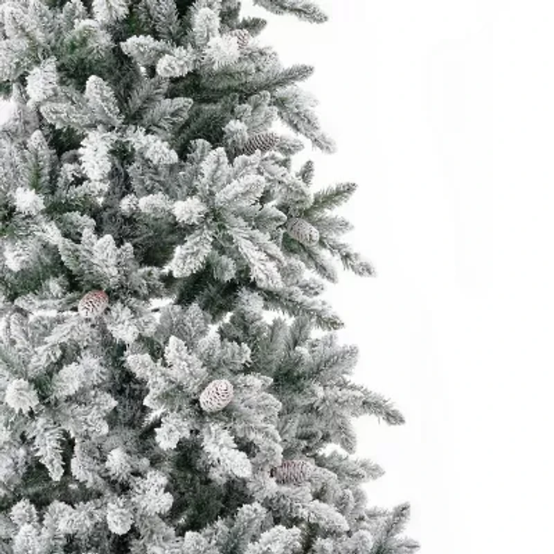 Nearly Natural Faux Pre-Lit Flocked Fir Christmas Tree