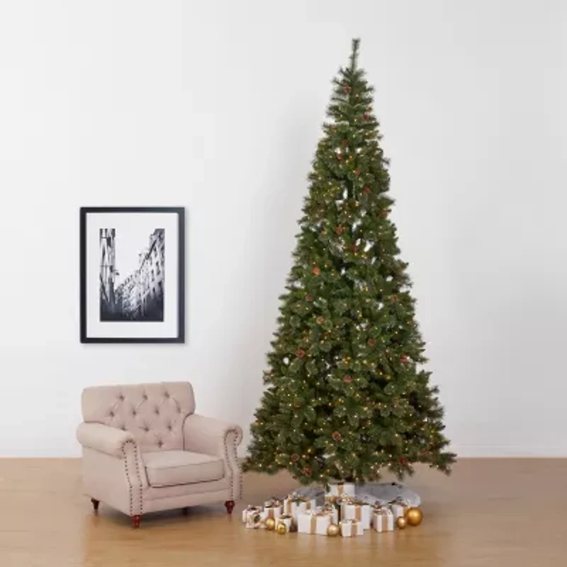 Nearly Natural Faux Foot Pre-Lit Pine Christmas Tree