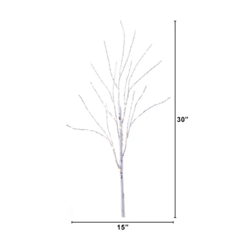 Nearly Natural 2.5' Faux Birch 2-pc. Decorative Branch