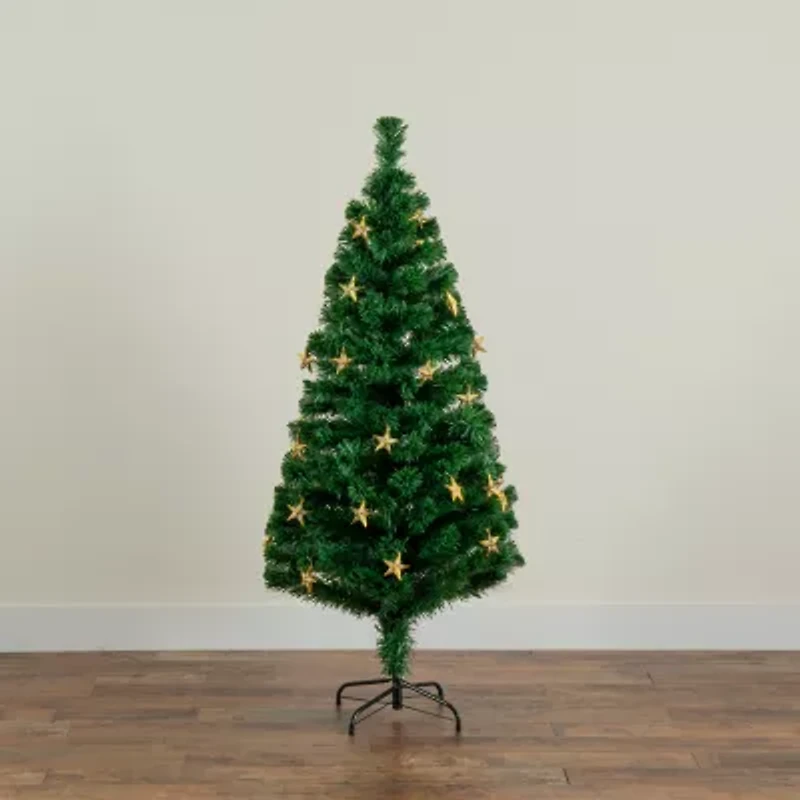 Nearly Natural Fiber Optic Faux 5 Foot Pre-Lit Pine Christmas Tree
