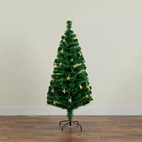 Nearly Natural Fiber Optic Faux 5 Foot Pre-Lit Pine Christmas Tree