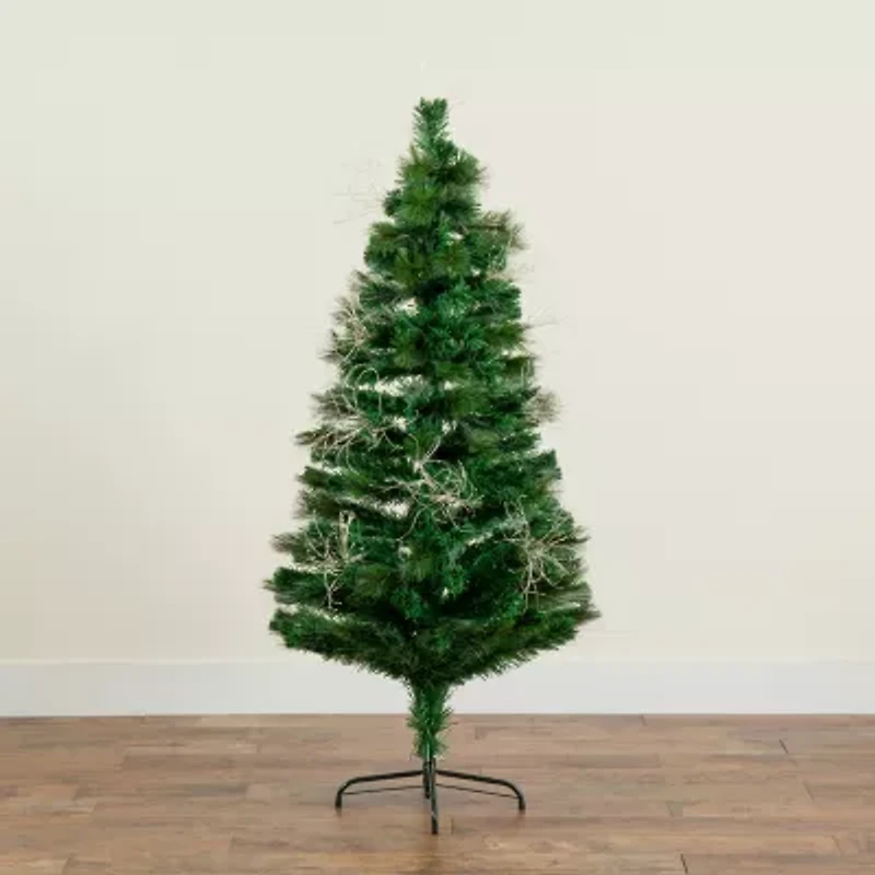 Nearly Natural Fiber Optic Faux 5 Foot Pre-Lit Pine Christmas Tree