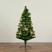 Nearly Natural Fiber Optic Faux 5 Foot Pre-Lit Pine Christmas Tree