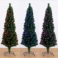 Nearly Natural Fiber Optic Faux 6 Foot Pre-Lit Pine Christmas Tree