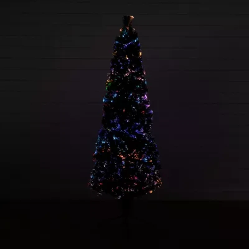 Nearly Natural Fiber Optic Faux 6 Foot Pre-Lit Pine Christmas Tree