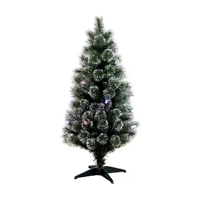 Nearly Natural Fiber Optic Faux 4 Foot Pre-Lit Pine Christmas Tree
