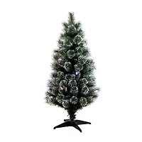 Nearly Natural Fiber Optic Faux 4 Foot Pre-Lit Pine Christmas Tree