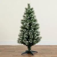Nearly Natural Fiber Optic Faux 4 Foot Pre-Lit Pine Christmas Tree