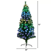 Nearly Natural Fiber Optic Faux 6 Foot Pre-Lit Pine Christmas Tree