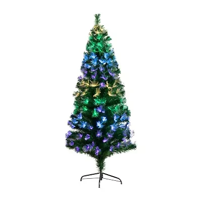 Nearly Natural Fiber Optic Faux 6 Foot Pre-Lit Pine Christmas Tree