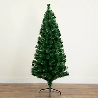 Nearly Natural Fiber Optic Faux 6 Foot Pre-Lit Pine Christmas Tree