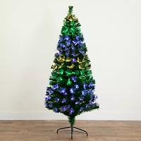 Nearly Natural Fiber Optic Faux 6 Foot Pre-Lit Pine Christmas Tree