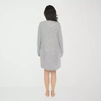 White Mark Womens Round Neck Long Sleeve Nightshirt