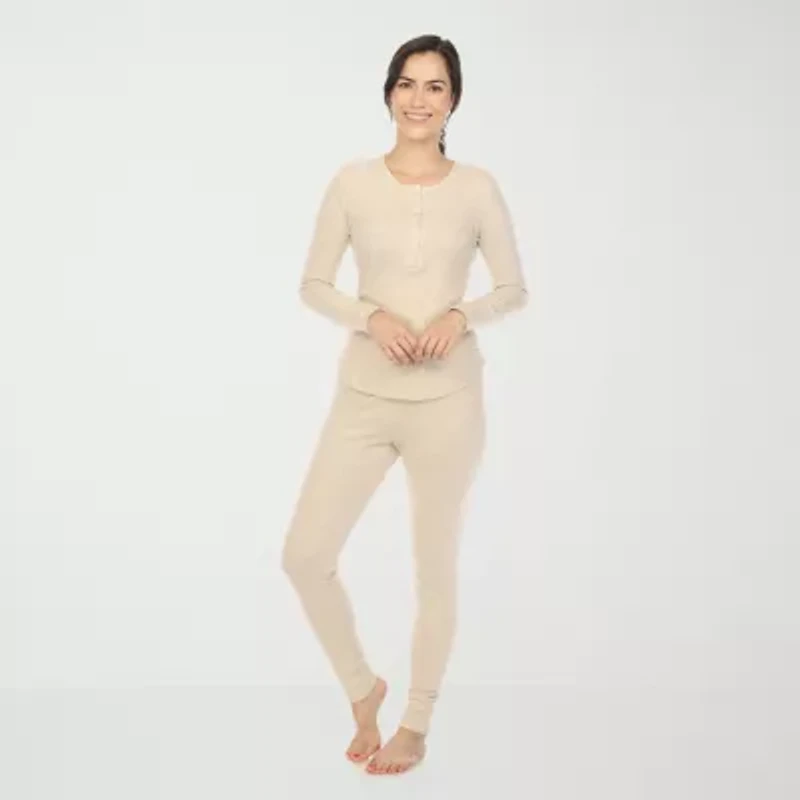 White Mark Womens Long Sleeve 2-pc. Pajama Sets