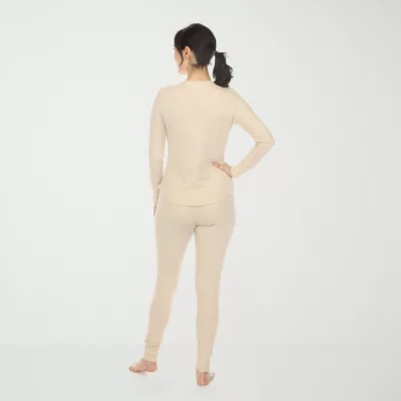 White Mark Womens Long Sleeve 2-pc. Pajama Sets